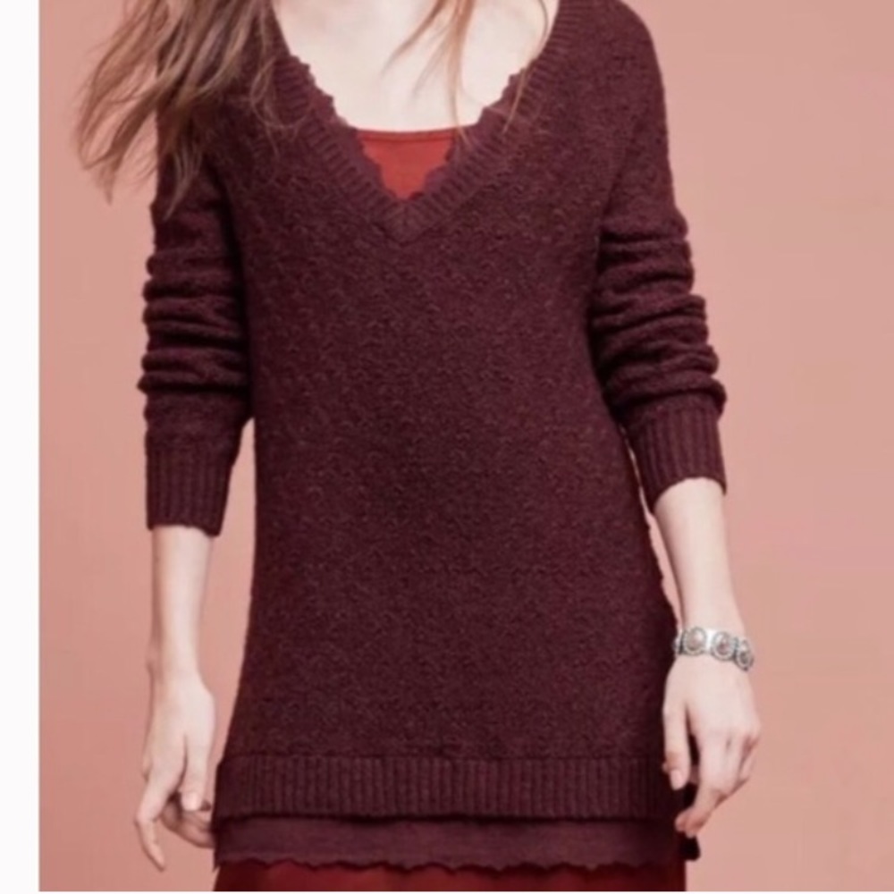 Anthropologie Knitted & Knotted Oversized Sweater Sz S